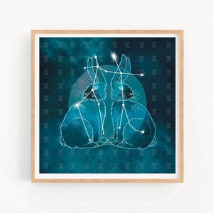 Zwillinge Konstellation Kunstdruck, Zwillinge Geschenk für sie, Zwillinge Geburtstagsgeschenk, Zwillinge Wandkunst, Zwillinge Sternzeichen Kunst, Konstellation