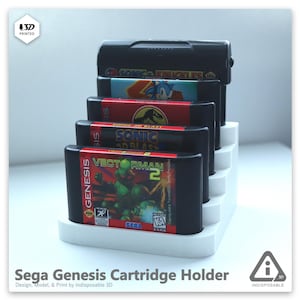 Sega Genesis Game Cartridge Holder and Display - Sleek Design!