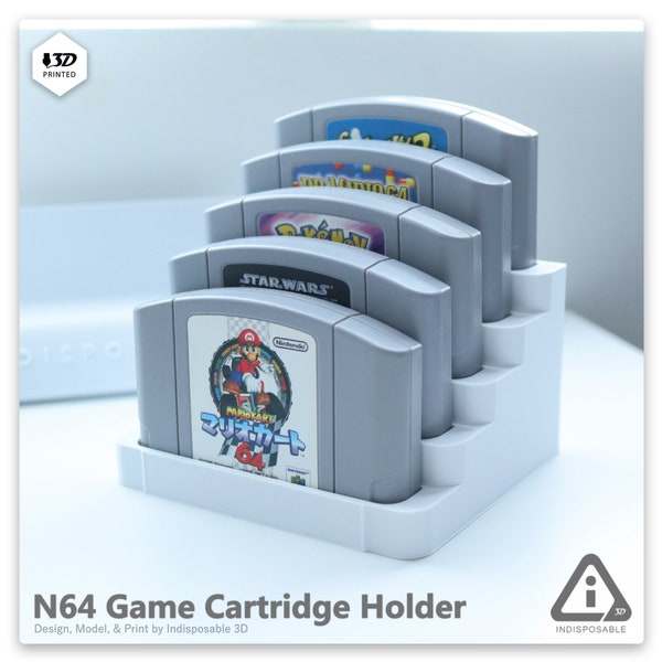N64 Game Cartridge Holder and Display - Sleek Design!