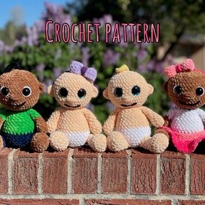 Crochet Baby Pattern, Amigurumi Plushie pattern, Giggles the Baby Doll, PDF, Baby