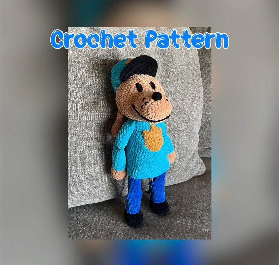 Crochet Cartoon Dog Cop Pattern, Crochet Pattern, Amigurumi Plushie ...