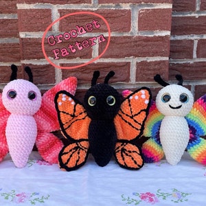 Crochet Butterfly Pattern, Amigurumi Plushie pattern, Flutter the butterfly, PDF, Monarch Butterfly