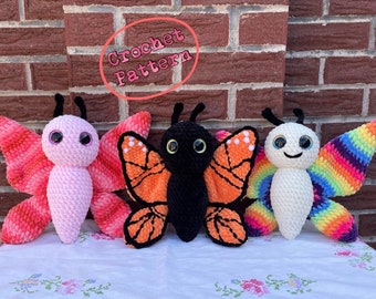 Crochet Butterfly Pattern, Amigurumi Plushie pattern, Flutter the butterfly, PDF, Monarch Butterfly