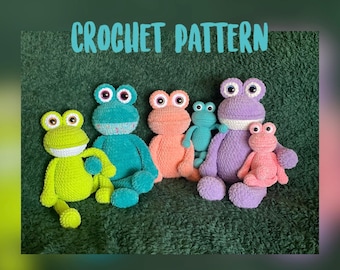 Frankie der Frosch Häkelanleitung, Häkelanleitung für Puppen, Amigurumi Plushie, PDF, Puppen, Frosch Plushie, Frosch