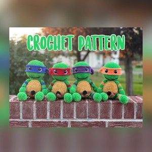 Giggles 90's geïnspireerd haakpatroon schildpad, gehaakt poppatroon, amigurumi-knuffelpatroon, pdf, poppen, schildpad