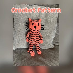 Patrón de dibujos animados de crochet Petey el gato, patrón de muñeca de crochet, patrón de peluche amigurumi, PDF, muñecas, gato, perro, hombre inspirado