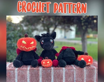 Giggles Headless Horseman and Horse Crochet Pattern, Crochet Doll Pattern, Amigurumi Plushie pattern, PDF, Dolls, Horse, Halloween Pattern