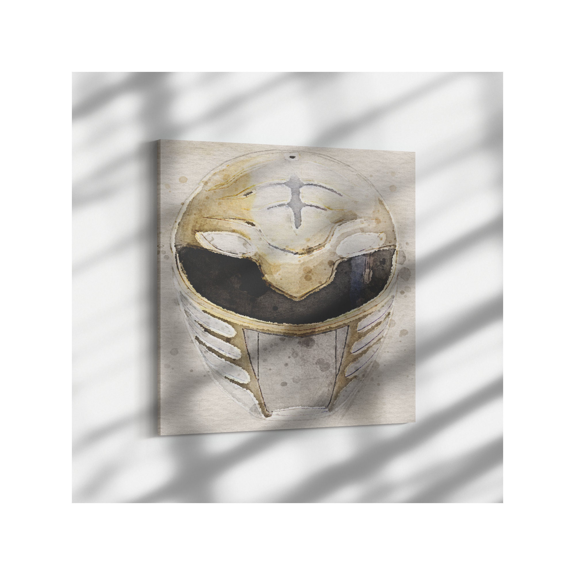 Might Morphin' Power Rangers White Ranger Watercolor Art - Etsy