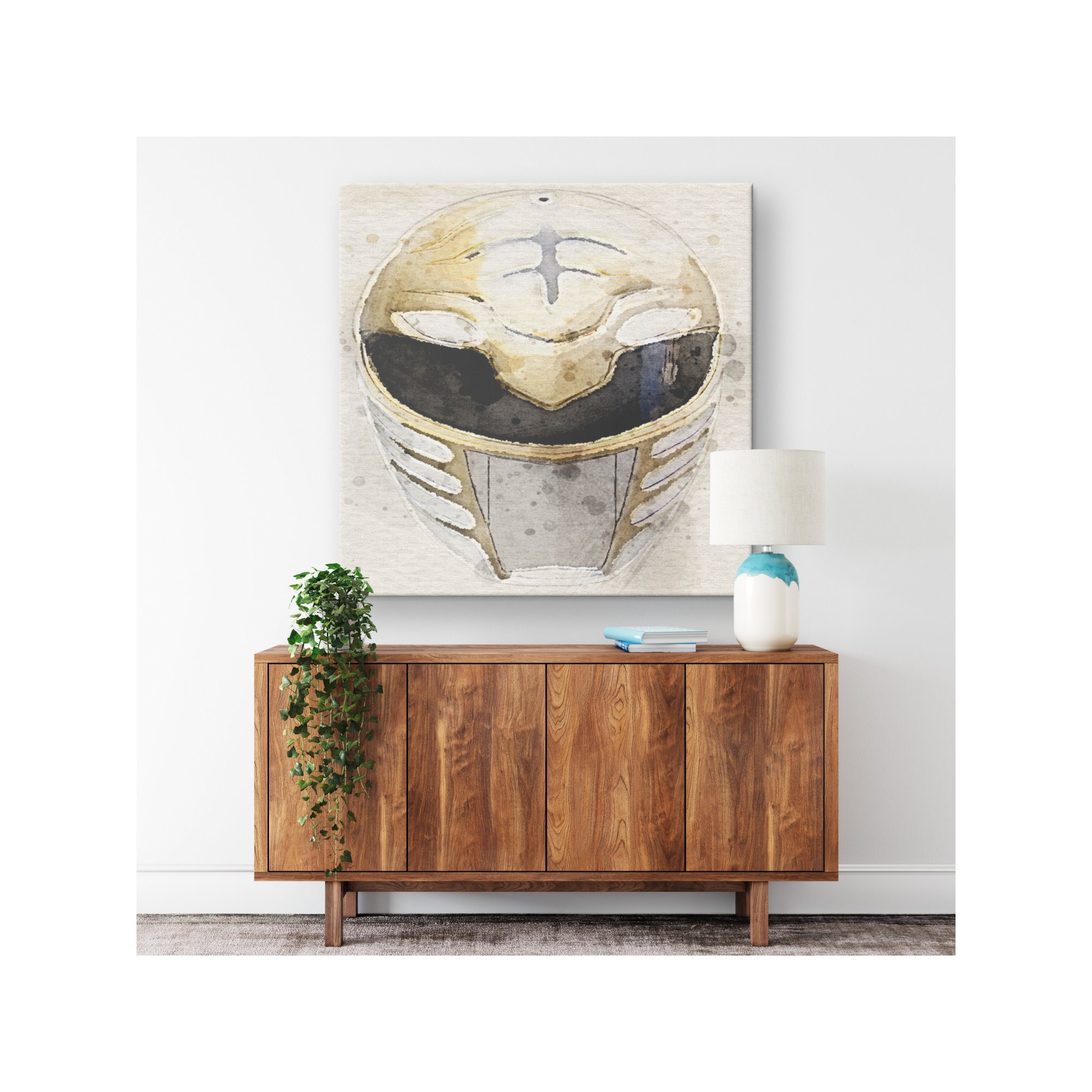 Might Morphin' Power Rangers White Ranger Watercolor Art - Etsy
