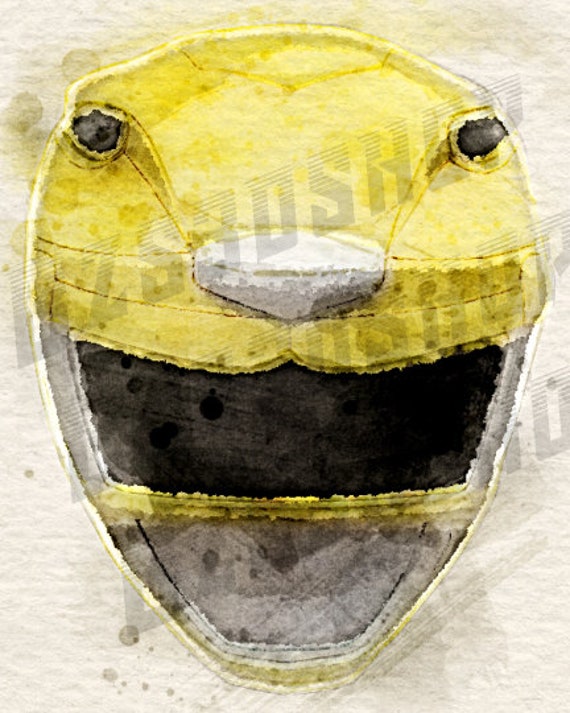Mighty Morphin Power Rangers Watercolor Print: Yellow Ranger - Etsy