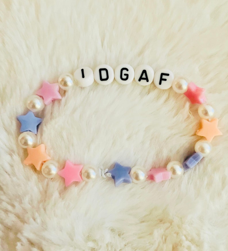 Star and pearl beaded letter bracelet