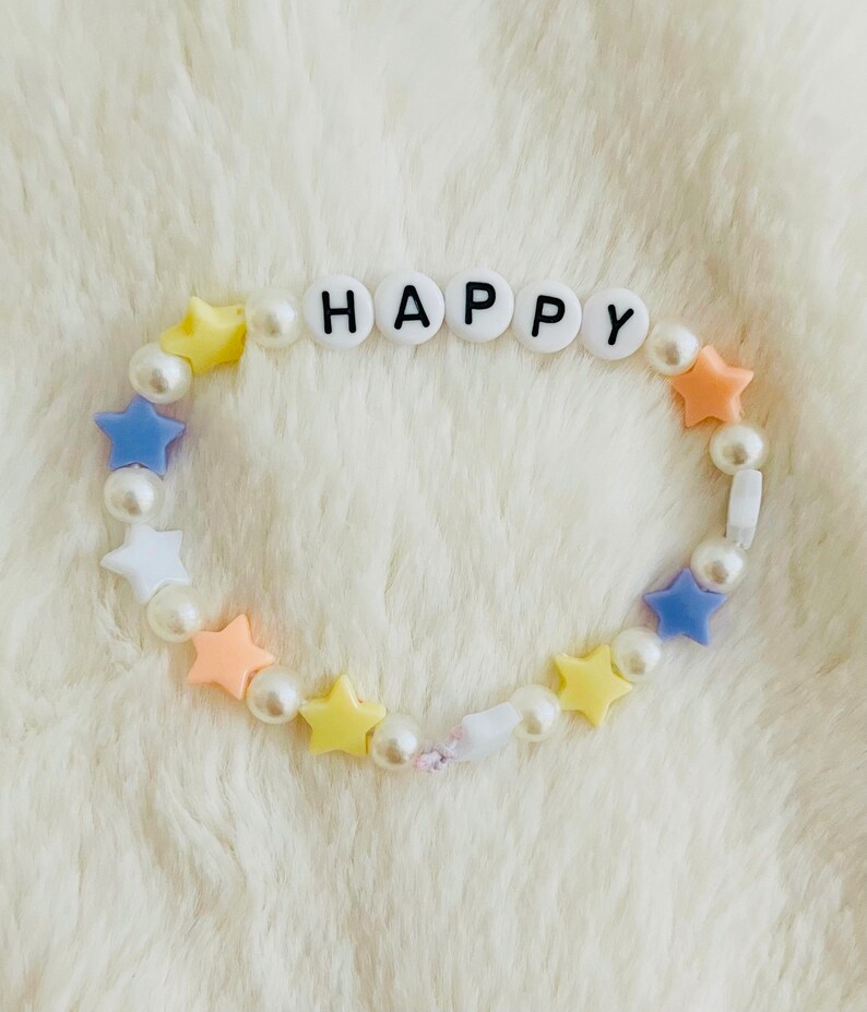 Star and pearl beaded letter bracelet