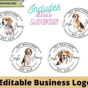 Business Logo | Small Business Logo | Dog Business Logo | Beagle | Small Business Branding | Logo | Premade Logo | Beagle Dog Logo