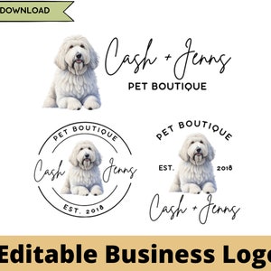 Business Logo Bundle|Small Business Logo|Dog Business Logo|Dog Business |Small Business Branding|Logo| Premade Logo Bundle|Komondor Logo