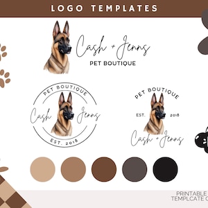 Business Logo Bundle|Small Business Logo|Dog Business Logo|Dog Business |Small Business Branding|Logo| Premade Logo Bundle|Belgian Malinois