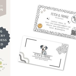 DIY-visitekaartjes | Hondenvisitekaartjes | Zakelijke bijsluiters | Hondenzaak | Zakelijke afdrukbare honden | Kant-en-klare visitekaartjes| D101