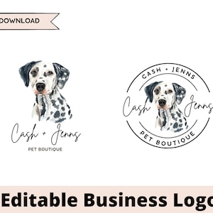 Business Logo Bundle|Small Business Logo|Dog Business Logo|Dog Business |Small Business Branding|Logo| Premade Logo Bundle|Dalmatian Logo