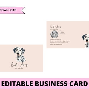 Visitenkarten | Hund Visitenkarten | Business Verpackung Beilagen | Hund Geschäft | Hund Business Printables