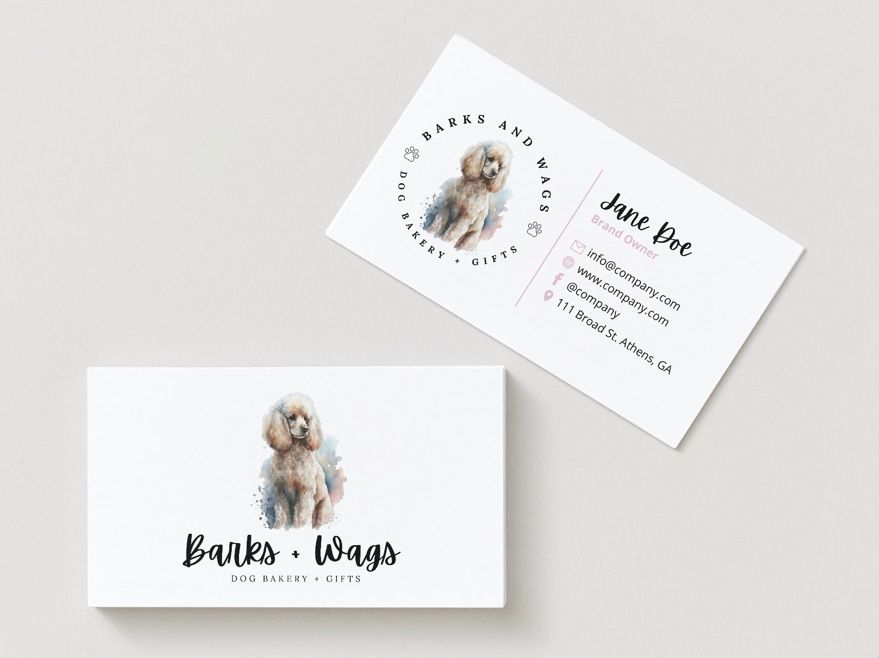 Beautiful Dog Business Cards Design Illustration Beautiful Dog Business Cards Design Illustration