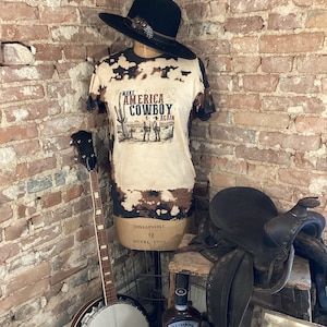 Make America Cowboy Again/Country Shirt/Cowgirl Shirt/Western Shirt/Horse girl shirt/inspirational shirt/farmgirl shirt/distressed shirt