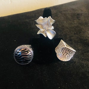 Magnolia/Safari/Sparkle Plenty. Premier Designs Limited Edition High Fashion Statement Rings.
