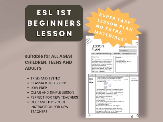 First English Lesson Plan For Adults