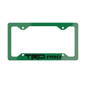TRD PRO License Plate Frame (Green with Black Logo)