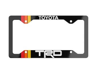 Vintage Toyota TRD Retro Style License Plate Frame Tacoma Tundra 4Runner Offroad