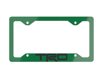 TRD Metal License Plate Frame (Green with Black logo)