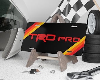 Vintage Toyota TRD PRO License Plate red / black with stripes