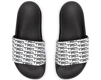 Toyota TRD Slide Sandals - Durable White / Black pattern Sports Sandals