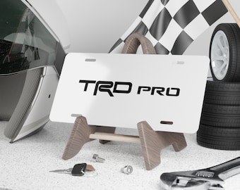 Targa personalizzata Toyota TRD PRO in alluminio nero/bianco