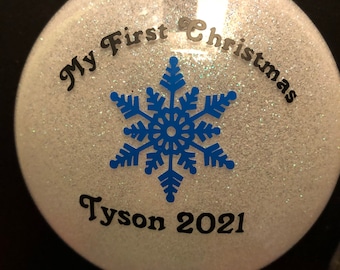 Meine ersten Weihnachtsglitzerornamente
