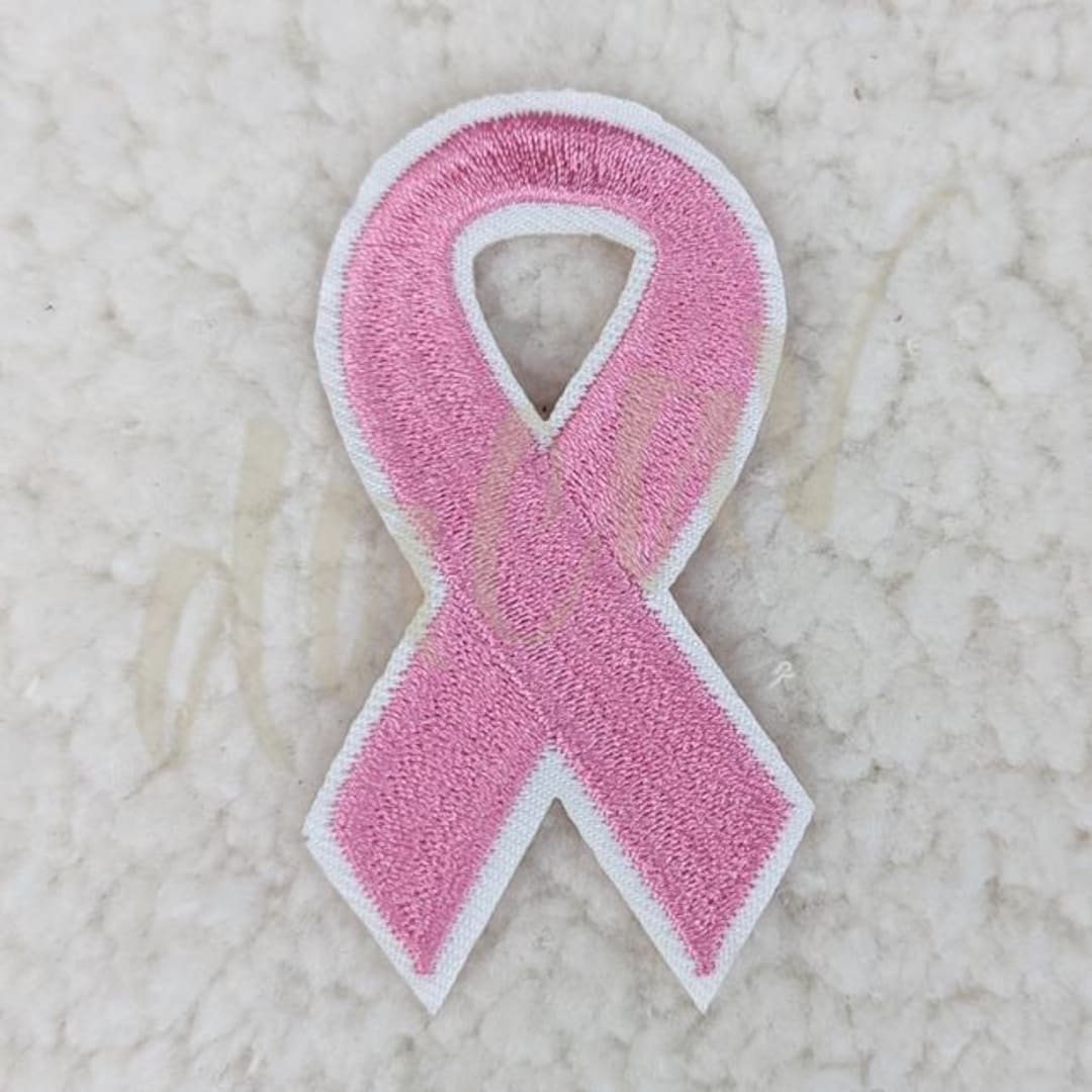 Breast Cancer Ribbon Embroidered Patch - Etsy