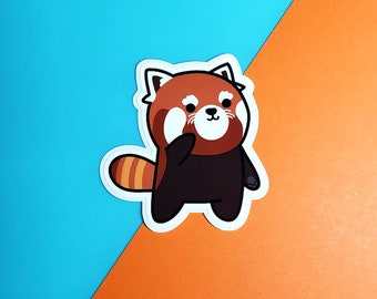 Red Panda - Weatherproof Glossy Sticker/Decal for Laptop or Water Bottle