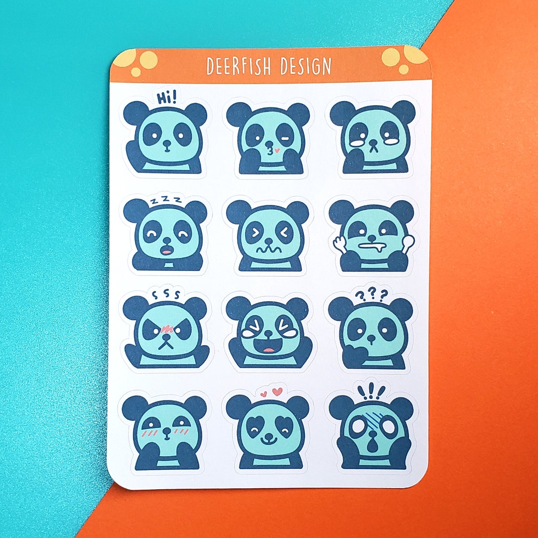 Panda Moods Cute Sticker Sheet Kawaii Planner, Bujo, Paper, Journal ...