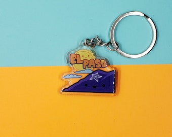 El Paso Texas Acrylic Keychain - Double Sided Epoxy Domed Kawaii Charm