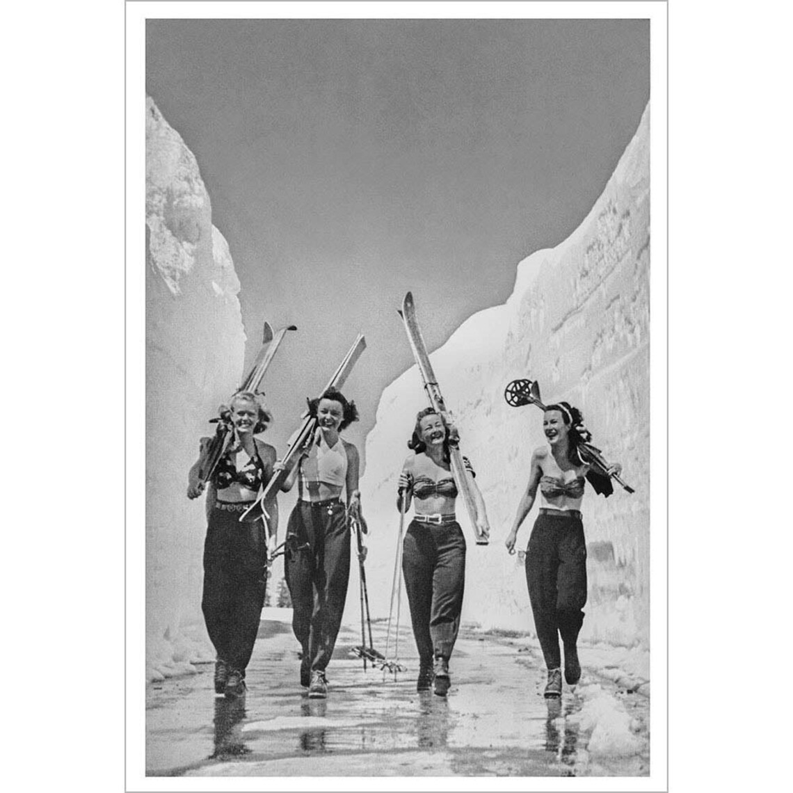 Girls Gone Skiing Vintage Ski Poster Etsy