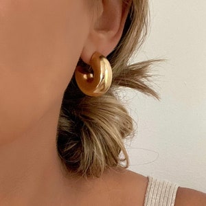 Chunky Hoop Earrings, Small Gold Hoop Earrings, Thick Hoop Earrings, Wide Hoop Earrings, Small Hoops, Gold Earrings, Open Hoop Earrings