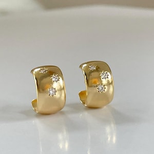 Gold Huggies, Gold Filled Huggies, Thick Hoop Earrings, Gold Hoops, Small Hoop Earrings, Minimalist Earrings, Gift For Her, Birthday Gift
