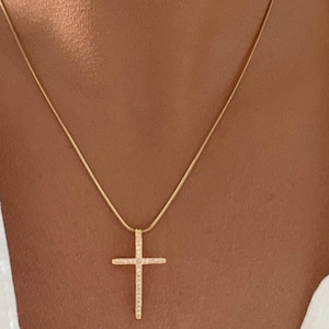 18k Gold Cross Necklace, Dainty Cross Necklace, Gift Cross Necklace, Gold Cross Necklace, Dainty Cross, Necklaces For Women, Gift For Her