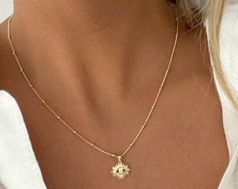 Evil Eye Necklace, Dainty Jewelry, Protection Necklace, Gifts for Women, Gold Filled Necklace, Gift For Her, Necklaces For Women, Birthday