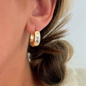 Gold Huggies, Gold Filled Huggies, Thick Hoop Earrings, Gold Hoops, Small Hoop Earrings, Minimalist Earrings, Gift For Her, Birthday Gift