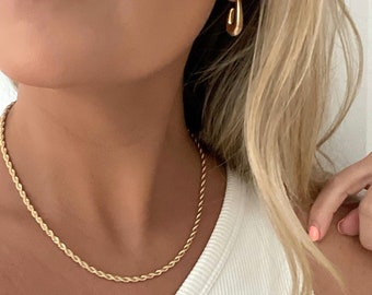 18k Gold Filled Rope Chain, Twist Chain, Dainty Chain Necklace, Gold Chain, Gift For Women, Gold Rope Chain, Birthday Gift For Her, Mom Gift