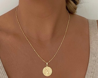 Zodiac Necklace, Zodiac Coin Necklace, Dainty Necklace, Coin Necklace, Zodiac Necklaces, Leo Necklace, Gemini Necklace, Birthday Gifts, Gold