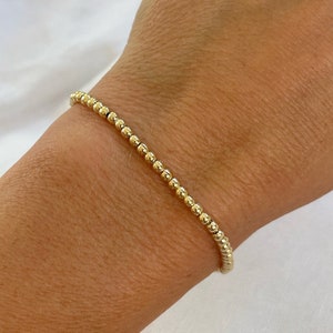 Gold Bead Bracelet, Gold Ball Bracelet, Minimalist Layering Beaded Bracelet, Dainty Bracelet, Gift For Her, Birthday Gift, Stacking Bracelet