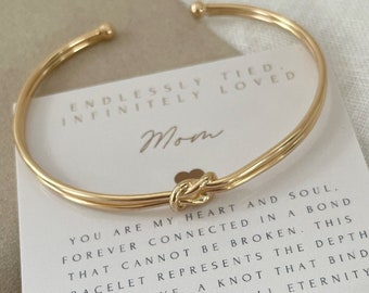 Mother's Day Bracelet, Knot Bracelet, 18k Knot Bracelet, Jewelry Gift for Mom, Mother's Day Gift, Gift From Daughter, Mothers Day Jewelry