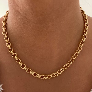 18k Gold Filled Rolo Link Chain Necklace: Elegant Circle Chain