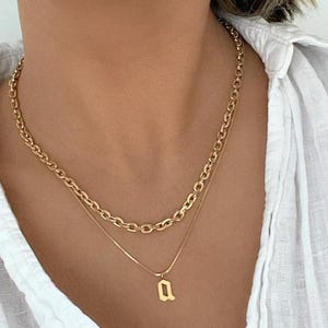 Tiny Personalized Initial Necklace, Dainty Initial Necklace, Custom Initial Necklace, Bridesmaid Gift, Gift For Mom, Gold Initial Necklace