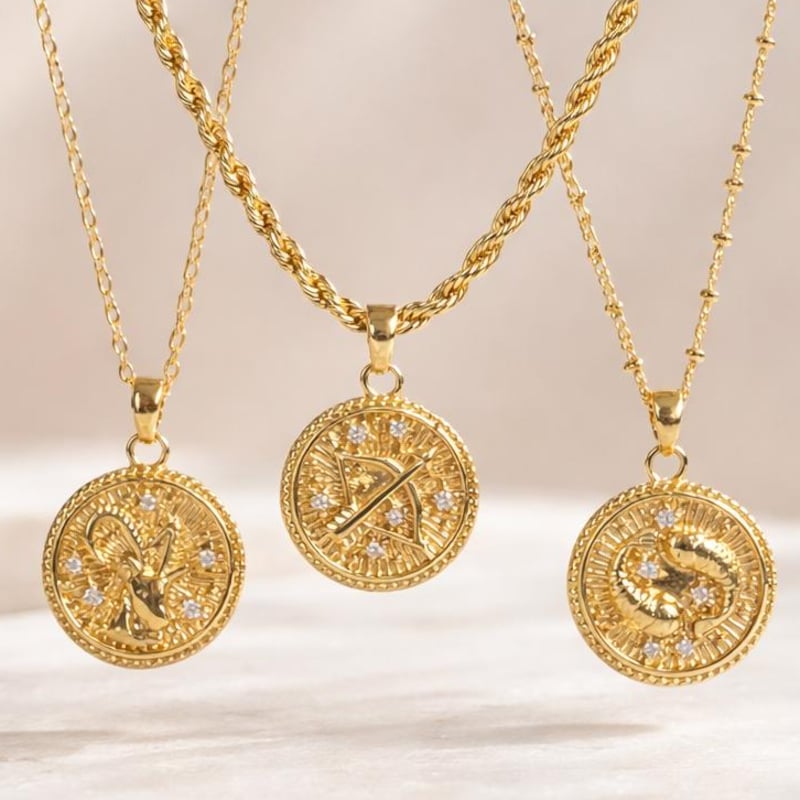 Layered Necklace Zodiac Etsy layered-necklace-zodiac-etsy
